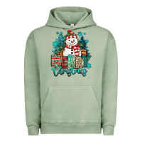 Pigment Oil Green merry christmas snowman Urban Hoodie - MaliasSmallBusiness