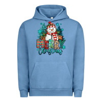 Pigment Pebble Blue merry christmas snowman Urban Hoodie - MaliasSmallBusiness