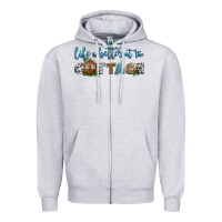 Heather Grey life is better at the cottage Zipper Hoodie - HRA Design Shop