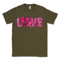 Army Green Breast Cancer Love Classic Tee - texasbilliewilder