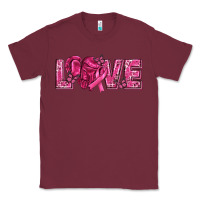 Burgundy Breast Cancer Love Classic Tee - texasbilliewilder