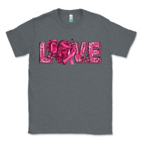 Charcoal Heather Breast Cancer Love Classic Tee - texasbilliewilder