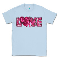 Dusty Blue Breast Cancer Love Classic Tee - texasbilliewilder