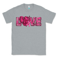 Heather Grey Breast Cancer Love Classic Tee - texasbilliewilder