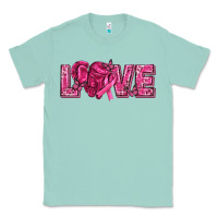 Seafoam Breast Cancer Love Classic Tee - texasbilliewilder