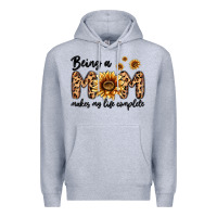 Heather Grey being a mom makes my life complete Premium Hoodie - MaliasSmallBusiness