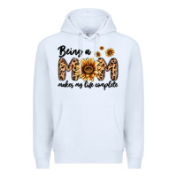 White being a mom makes my life complete Premium Hoodie - MaliasSmallBusiness