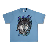 Pebble Blue Wolf scratch mark Urban Heavy Tee - RanaPortraitStore