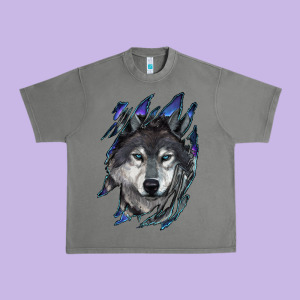 Wolf Scratch Mark Urban Heavy Tee Designed By Ranaportraitstore