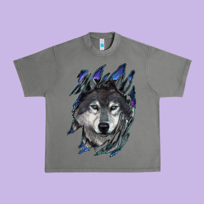 Wolf Scratch Mark Urban Heavy Tee Designed By Ranaportraitstore