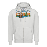 Dove Grey life is better at the cabin Zipper Hoodie - HRA Design Shop