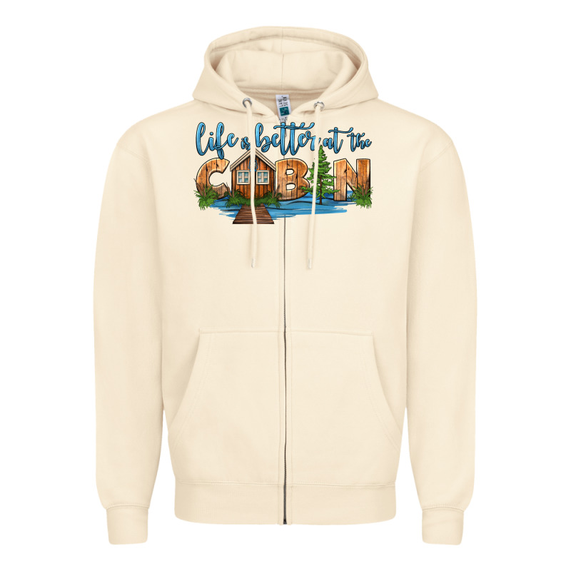 Life Is Better At The Cabin Zipper Hoodie by HRA Design Shop | Teevron