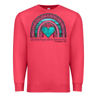 Cardinal valentine's day rainbow let all that you do be done in love 1 corinthi Premium Sweatshirt - AdoDesignShop