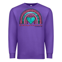 Purple valentine's day rainbow let all that you do be done in love 1 corinthi Premium Sweatshirt - AdoDesignShop