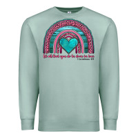 Seafoam valentine's day rainbow let all that you do be done in love 1 corinthi Premium Sweatshirt - AdoDesignShop