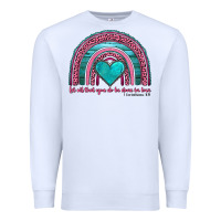 White valentine's day rainbow let all that you do be done in love 1 corinthi Premium Sweatshirt - AdoDesignShop