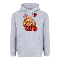 Heather Grey Christmas candy cupcake Heavyweight Hoodie - AdoDesignShop