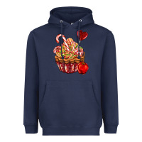 Navy Christmas candy cupcake Heavyweight Hoodie - AdoDesignShop