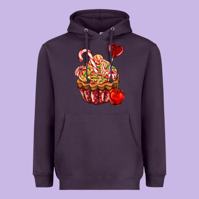 Christmas Candy Cupcake Heavyweight Hoodie Designed By Adodesignshop
