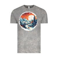 Cloud Rock deer snow house design Vintage Tee - Unal Design