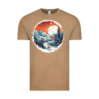 Vintage Coffee deer snow house design Vintage Tee - Unal Design