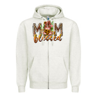 Oatmeal Heather mom blessed Zipper Hoodie - RacoonDesign