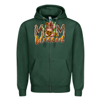 Sports Green mom blessed Zipper Hoodie - RacoonDesign
