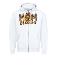 White mom blessed Zipper Hoodie - RacoonDesign