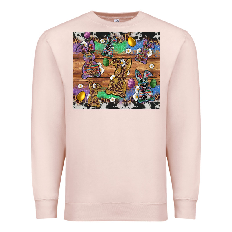 Easter Bunny Egg Cowhide Leopard Premium Sweatshirt by Artiststas | Teevron