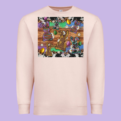Easter Bunny Egg Cowhide Leopard Premium Sweatshirt Designed By Artiststas