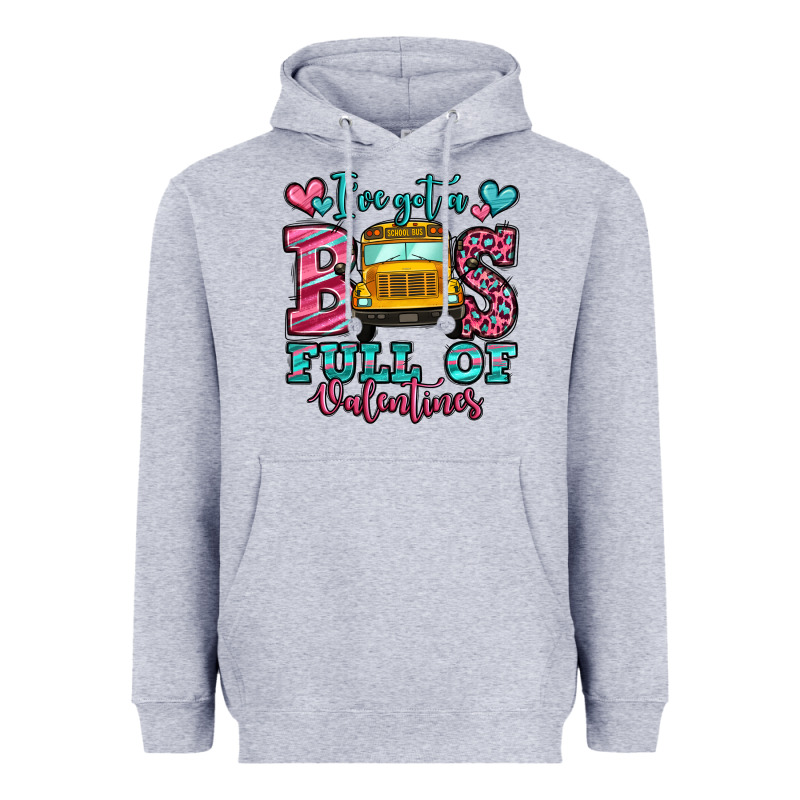 I've Got A Bus Full Of Valentines School Bus Heavyweight Hoodie by Jasminsmagicworld | Teevron