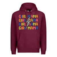 Burgundy girl mama lightning bolt Premium Hoodie - MaliasSmallBusiness