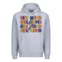 Heather Grey girl mama lightning bolt Premium Hoodie - MaliasSmallBusiness