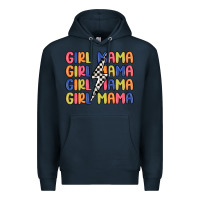 Navy girl mama lightning bolt Premium Hoodie - MaliasSmallBusiness