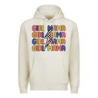 Oatmeal Heather girl mama lightning bolt Premium Hoodie - MaliasSmallBusiness