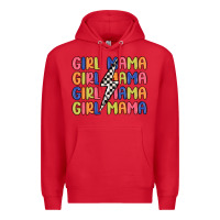 Red girl mama lightning bolt Premium Hoodie - MaliasSmallBusiness