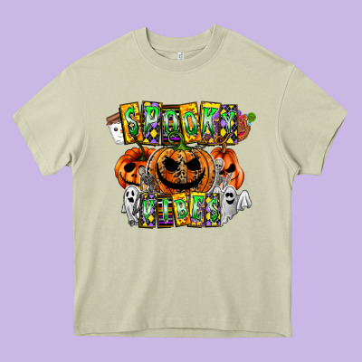 Spooky Vibes Heavy Core Tee Designed By Cowhidedigitalart
