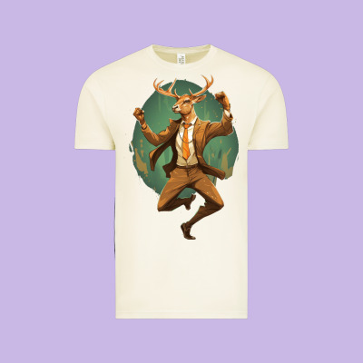 Happy Deer Vintage Tee Designed By Unal Design