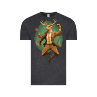 Vintage Black happy deer Vintage Tee - Unal Design