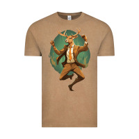 Vintage Coffee happy deer Vintage Tee - Unal Design