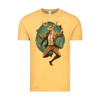 Vintage Mustard happy deer Vintage Tee - Unal Design