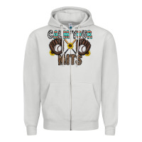Dove Grey calm your mits baseball Zipper Hoodie - CowhideDigitalArt