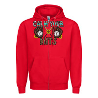 Red calm your mits baseball Zipper Hoodie - CowhideDigitalArt