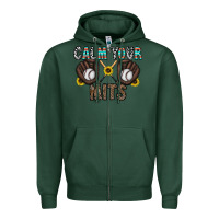 Sports Green calm your mits baseball Zipper Hoodie - CowhideDigitalArt