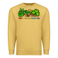 Antique Gold peace love st patty's day Premium Sweatshirt - Artiststas