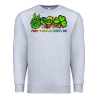 Heather Grey peace love st patty's day Premium Sweatshirt - Artiststas