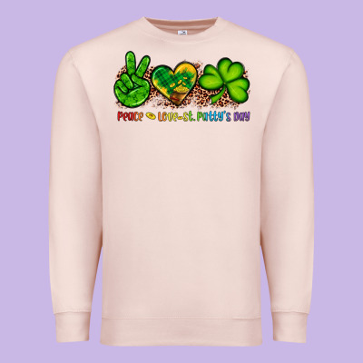 Peace Love St Patty's Day Premium Sweatshirt Designed By Artiststas