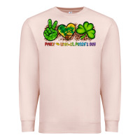 Pale Pink peace love st patty's day Premium Sweatshirt - Artiststas