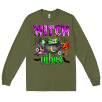 Army Green witch vibes Long Sleeve Tee - Zillion Design Studio
