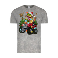 Cloud Rock Christmas T-rex With Monster Truck Vintage Tee - MaliasSmallBusiness